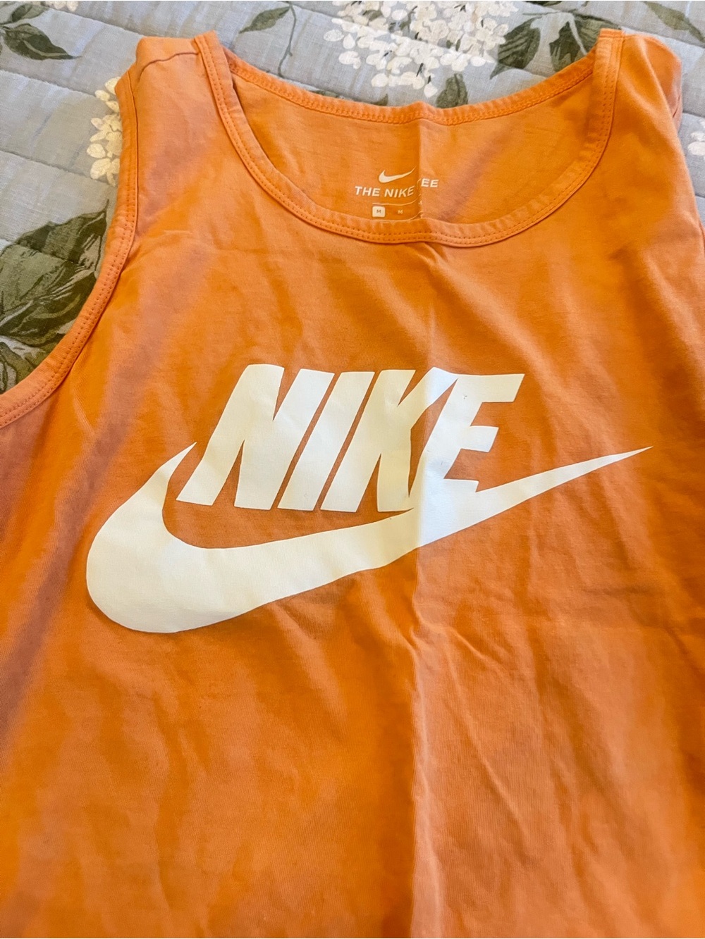 Beautiful like New Nike Orange Tank Top with White Logo size M.